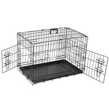 Pet Folding Steel Crate Animal Playpen, 30", Wire Metal with...