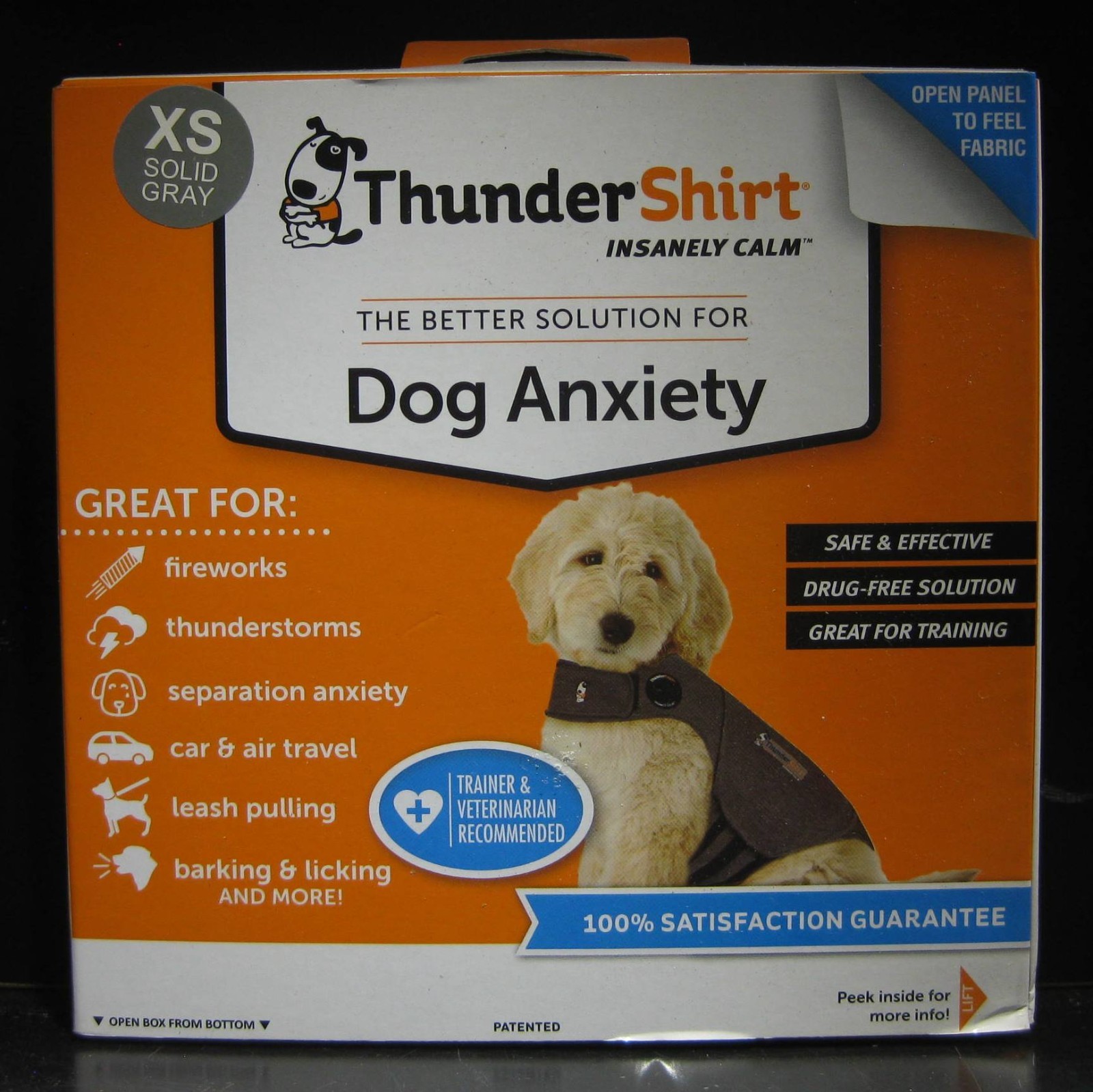 ThunderShirt HGXS-T01 Anxiety Relief Shirt for Dogs (XS, Sol...