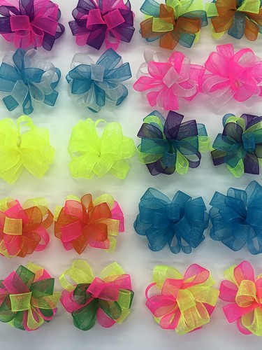 Bubble Dog Bows Pet Grooming Neon Bright Variety Top Knot Ea...