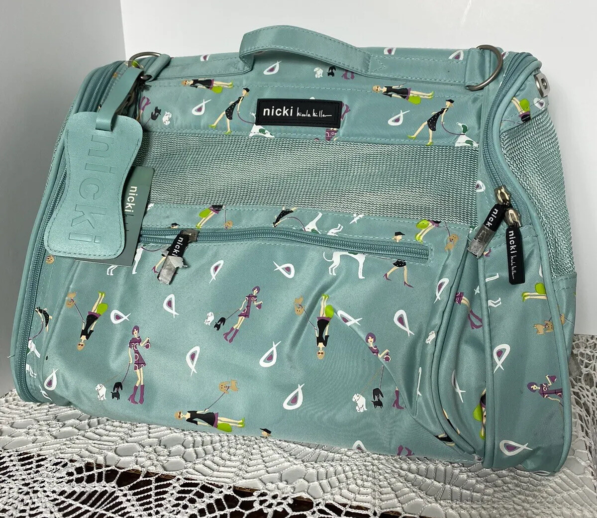 Nicole Miller Best In Show Soft Small Animal Green Backpack