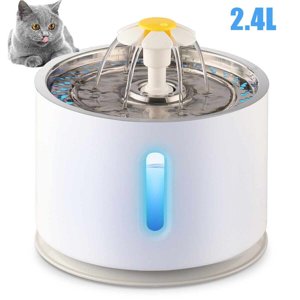 LED Pet Water Fountain - Automatic Dog & Cat Water Dispenser...