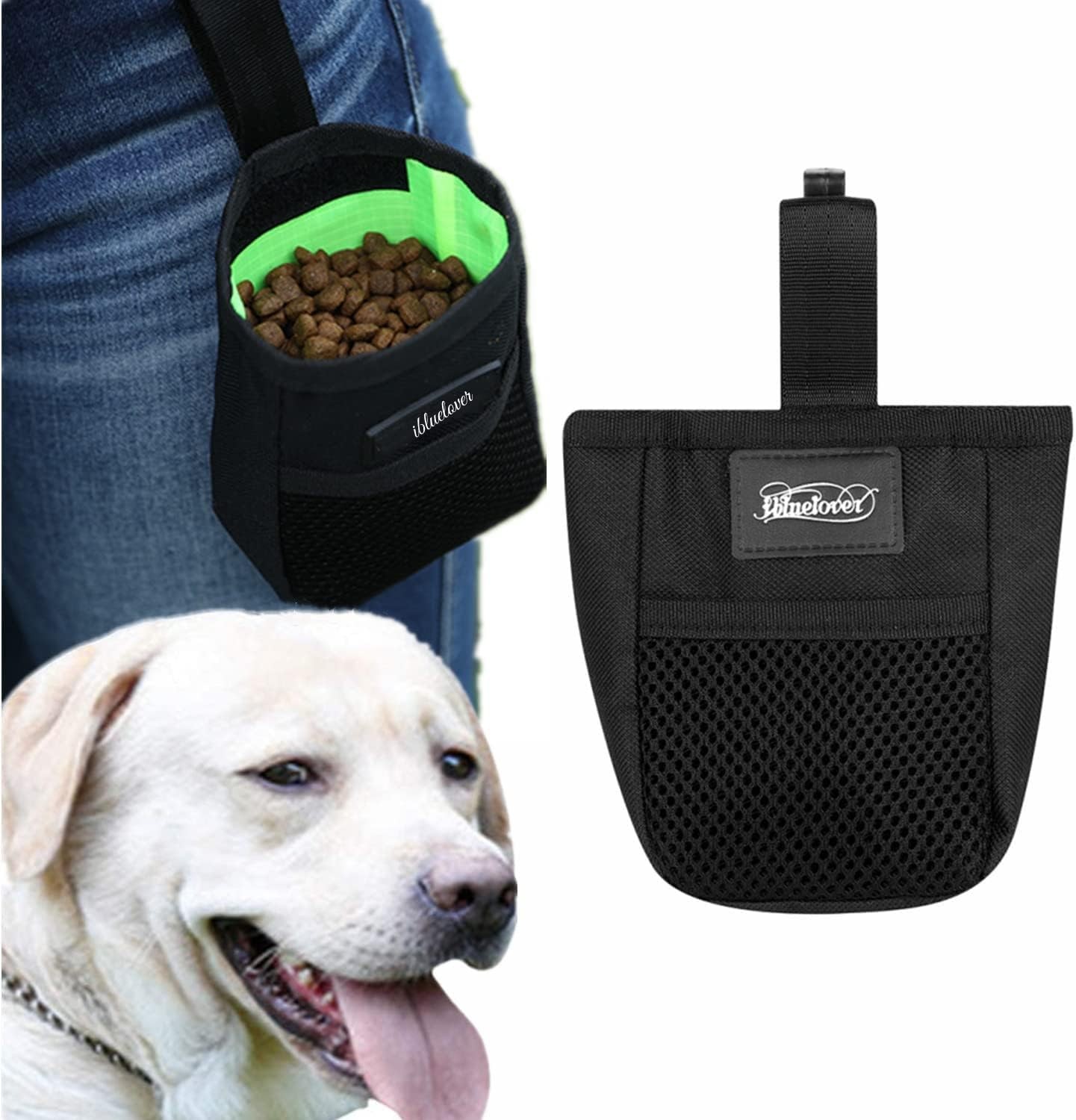 Mini Dog Treat Training Pouch Portable Puppy Snack Bag Black