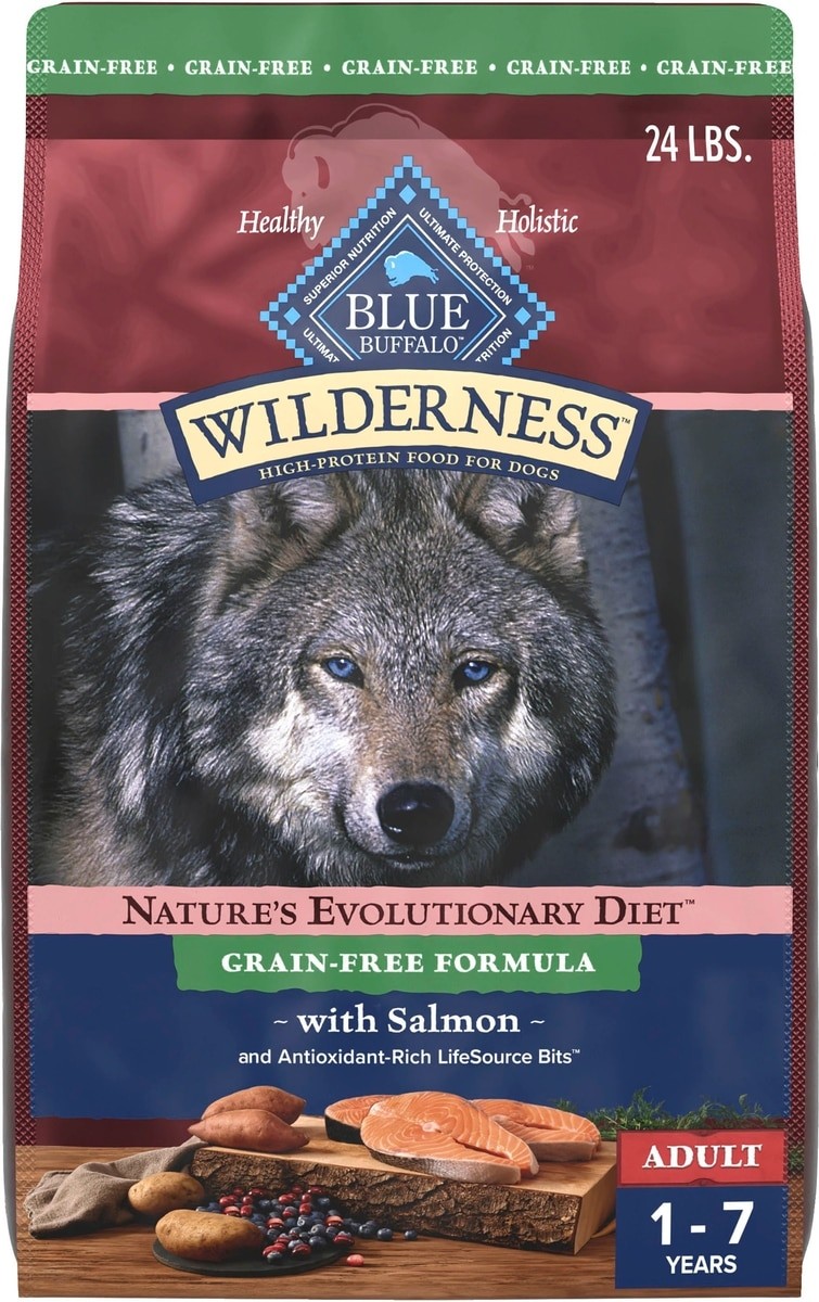 Blue Buffalo Wilderness Salmon Recipe Adult Grain-Free Dog F...