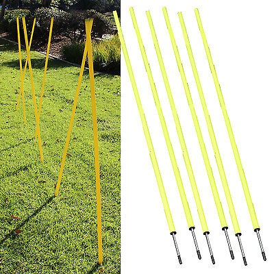 Portable Outdoor Agility Training Poles 6-Piece Set for Fiel...
