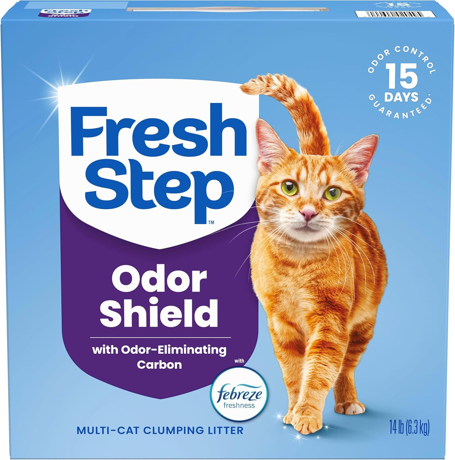 Fresh Step Odor Shield Cat Litter for Multi-Cat Clumping Feb...