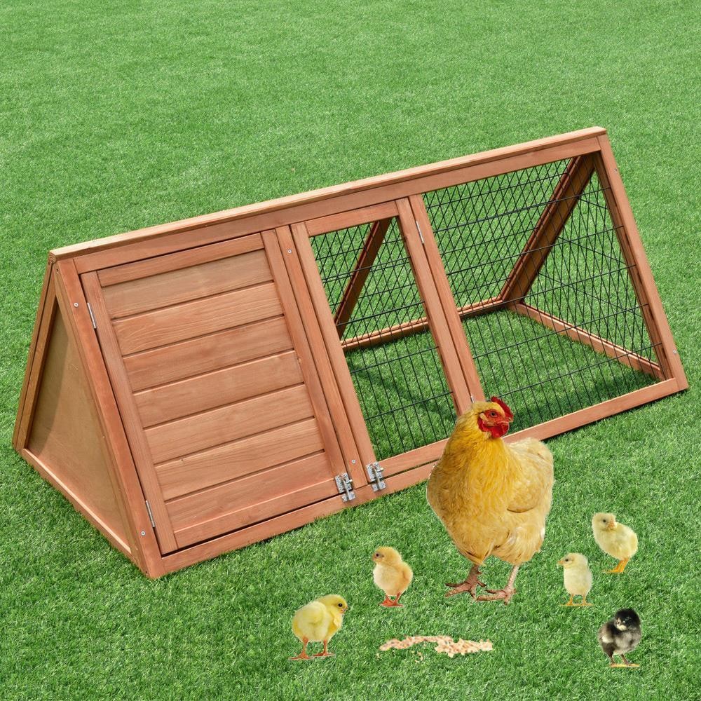 Outdoor Chicken Coop - Wooden Triangle Design - 50 Inch Size