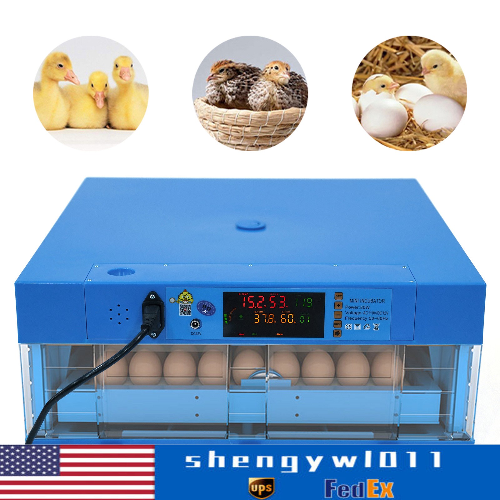 Automatic Egg Incubator 48 Eggs Digital Chicken Hatcher With...