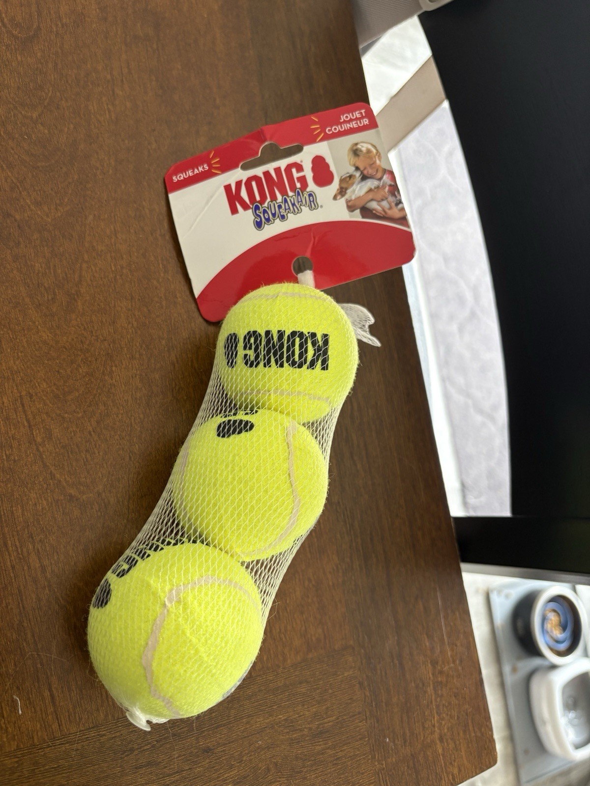 KONG SqueakAir Tennis Balls Squeaky Dog Toy Medium 3-Pack