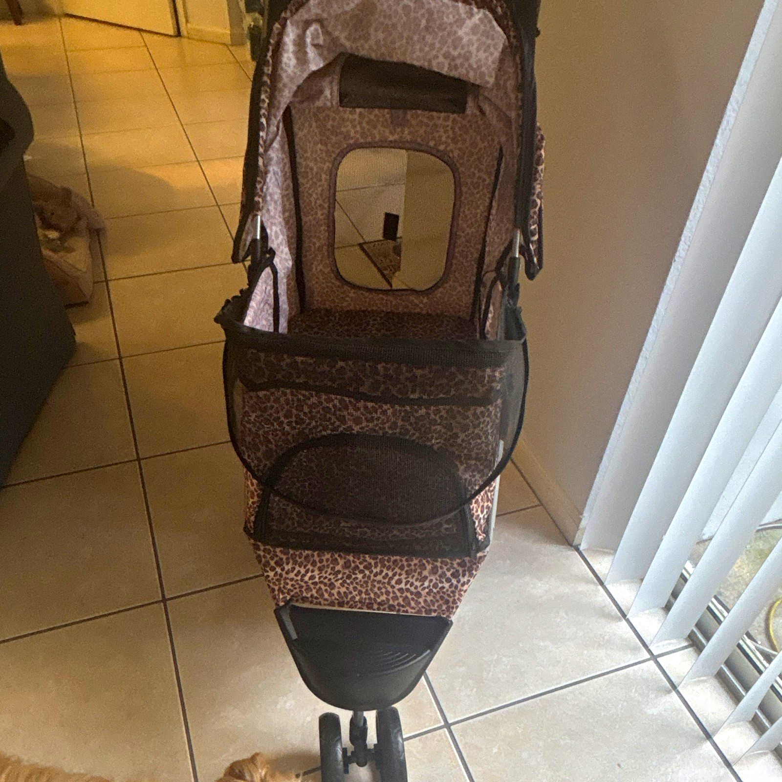 Leopard Print Pet Stroller Cup Holder - Small Dog Stroller