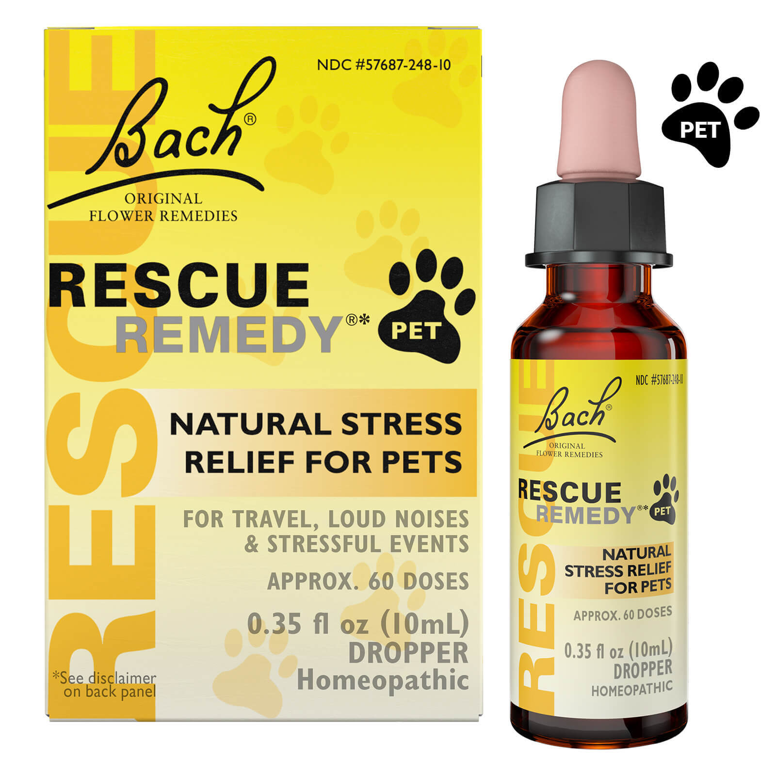 Bach Rescue Remedy Pet Dropper Natural Stress Relief 0.35 Fl...