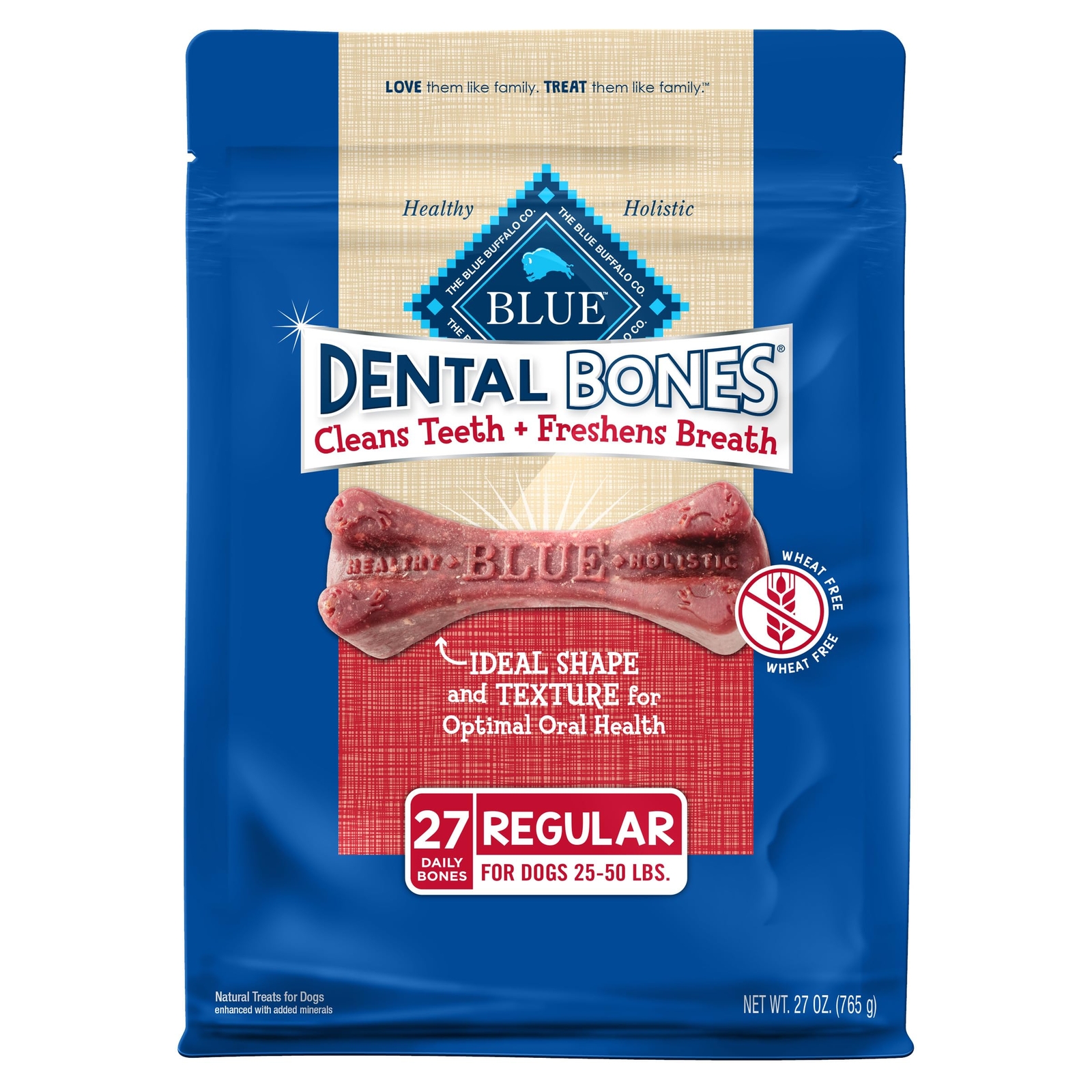 Blue Buffalo Dental Bones Natural Chews for Medium Dogs 27 o...