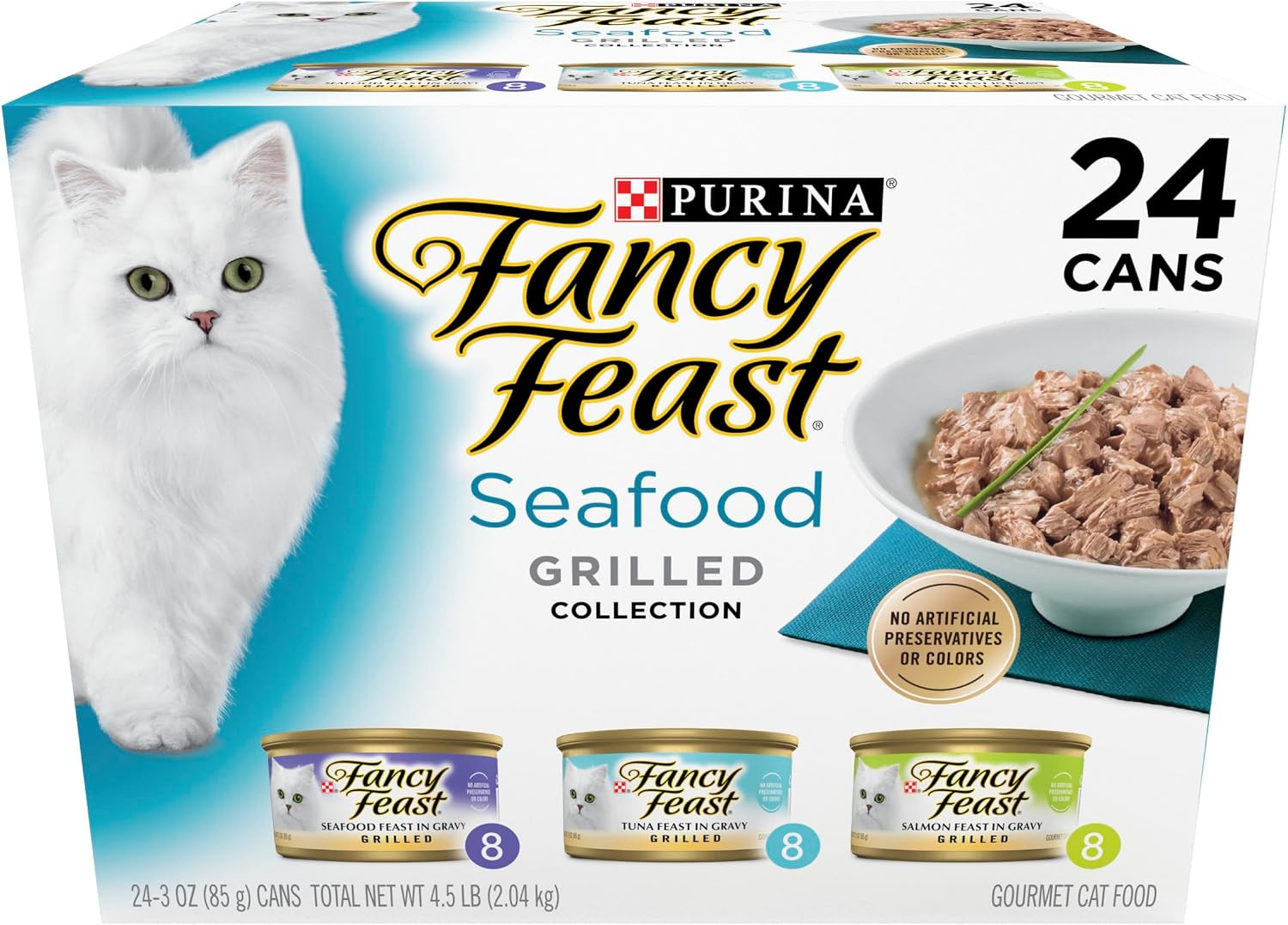 Purina Fancy Feast Grilled Seafood Variety Pack Wet Cat Food...