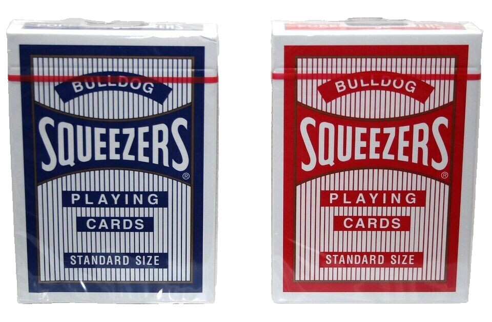 Red Blue Pit Bull Dog Squeezer Poker Playing Cards Set