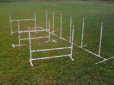 Dog Agility Training Jumps And 6 Adjustable Weave Poles