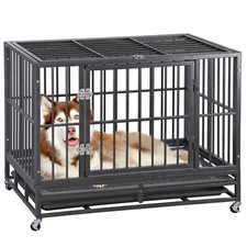 Heavy Duty Dog Cage Metal Kennel for Medium and Large Dogs W...