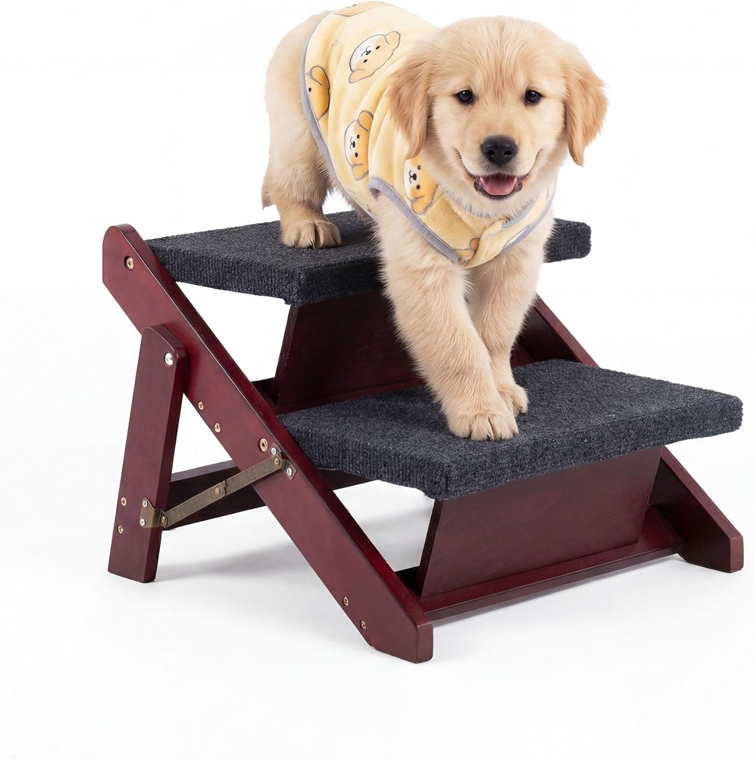 Foldable Wooden Pet Stairs & Ramp for Cars - Capacity: 220 l...