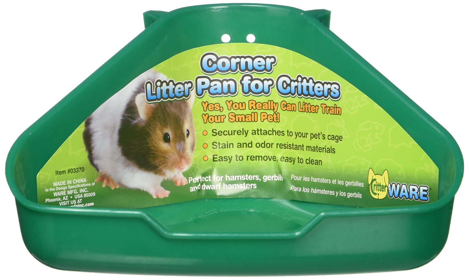 Corner Litter Pan for Critters Assorted Colors