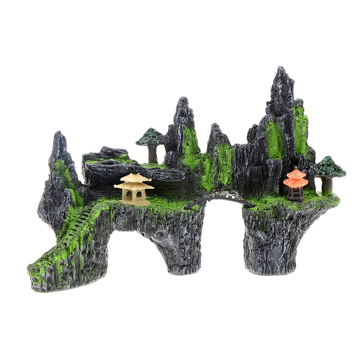 Mountain View Tree House Bridge Fish Tank Ornament