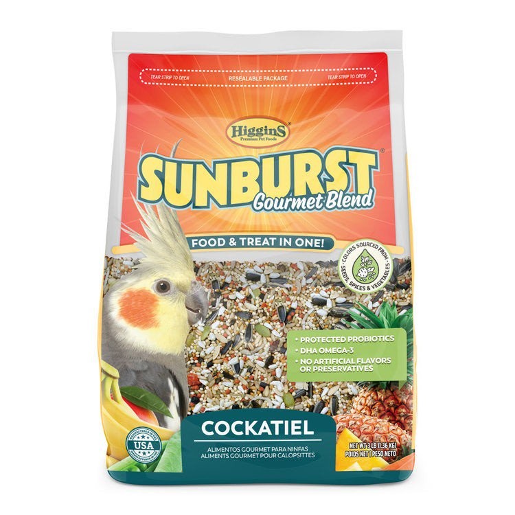 Higgins Sunburst Gourmet Blend Cockatiel Food 3 lb