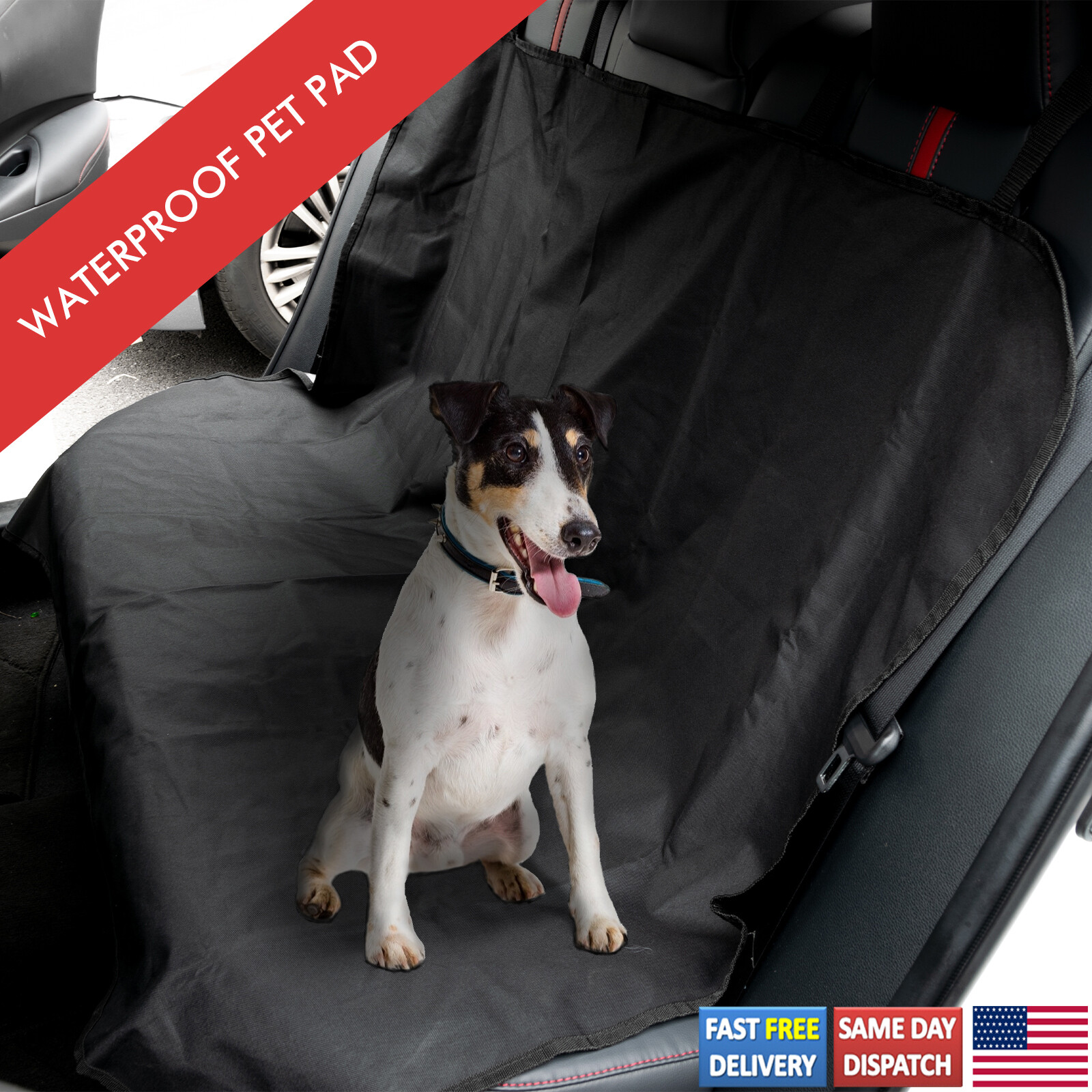 Black Pet Travel Waterproof Seat Cover for SUV Rear Bench