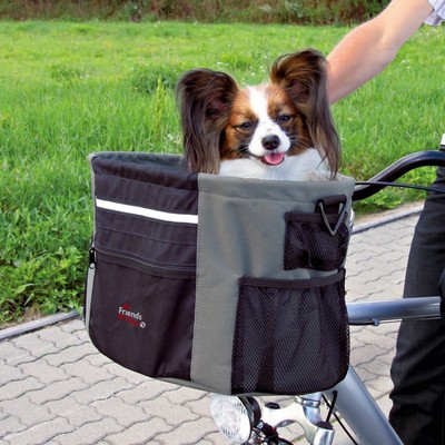 Pet Dog Bicycle Carrier Front Box With Pocket &Amp; Reflecti...