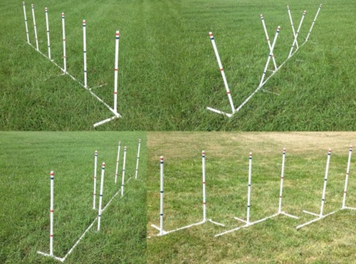 4-In-1 Dog Agility Weave Poles Straight Weave-O-Matic Channe...