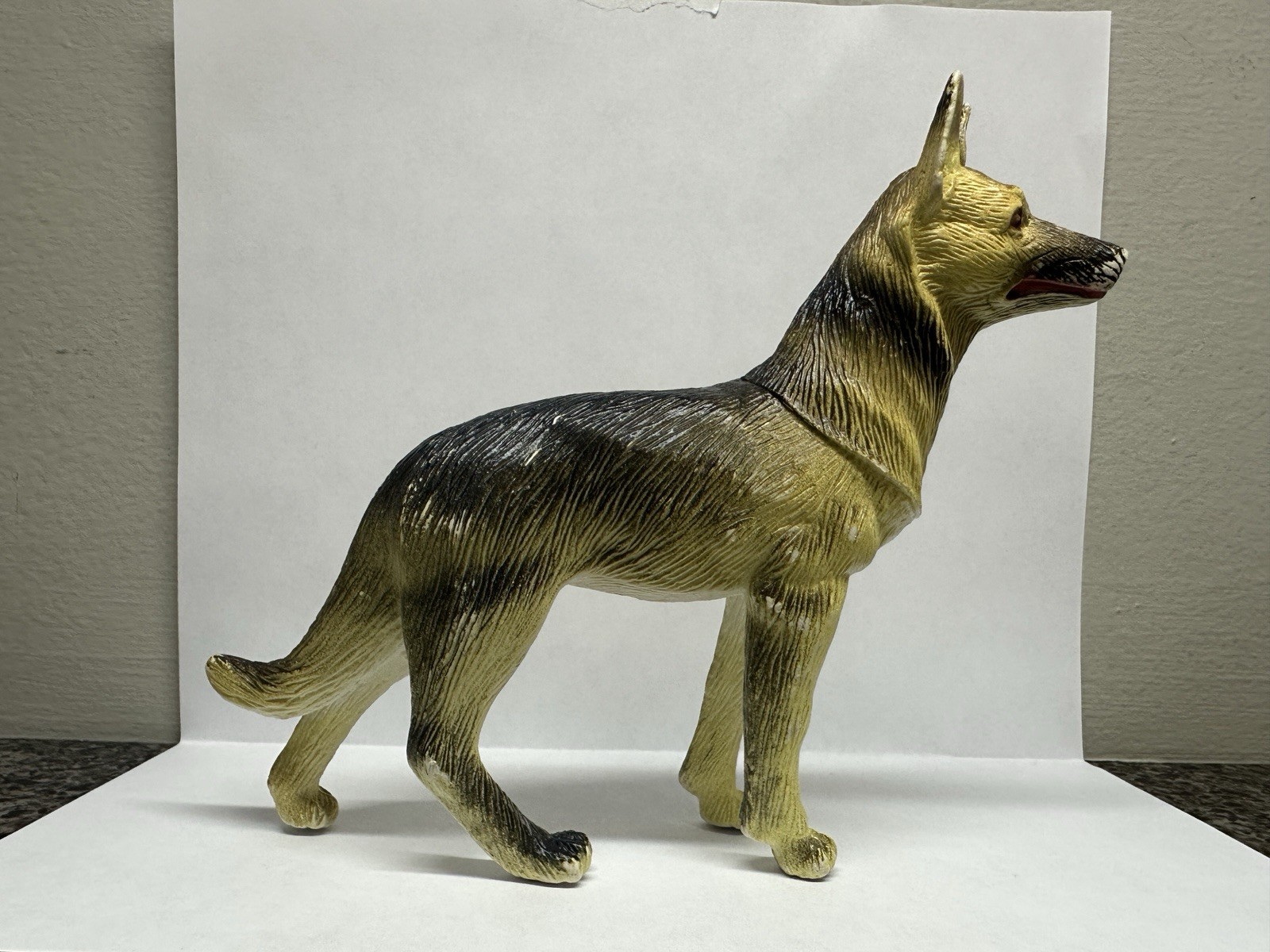 Vintage 90s German Shepherd Plastic Toy Dog Figurine - Kid K...