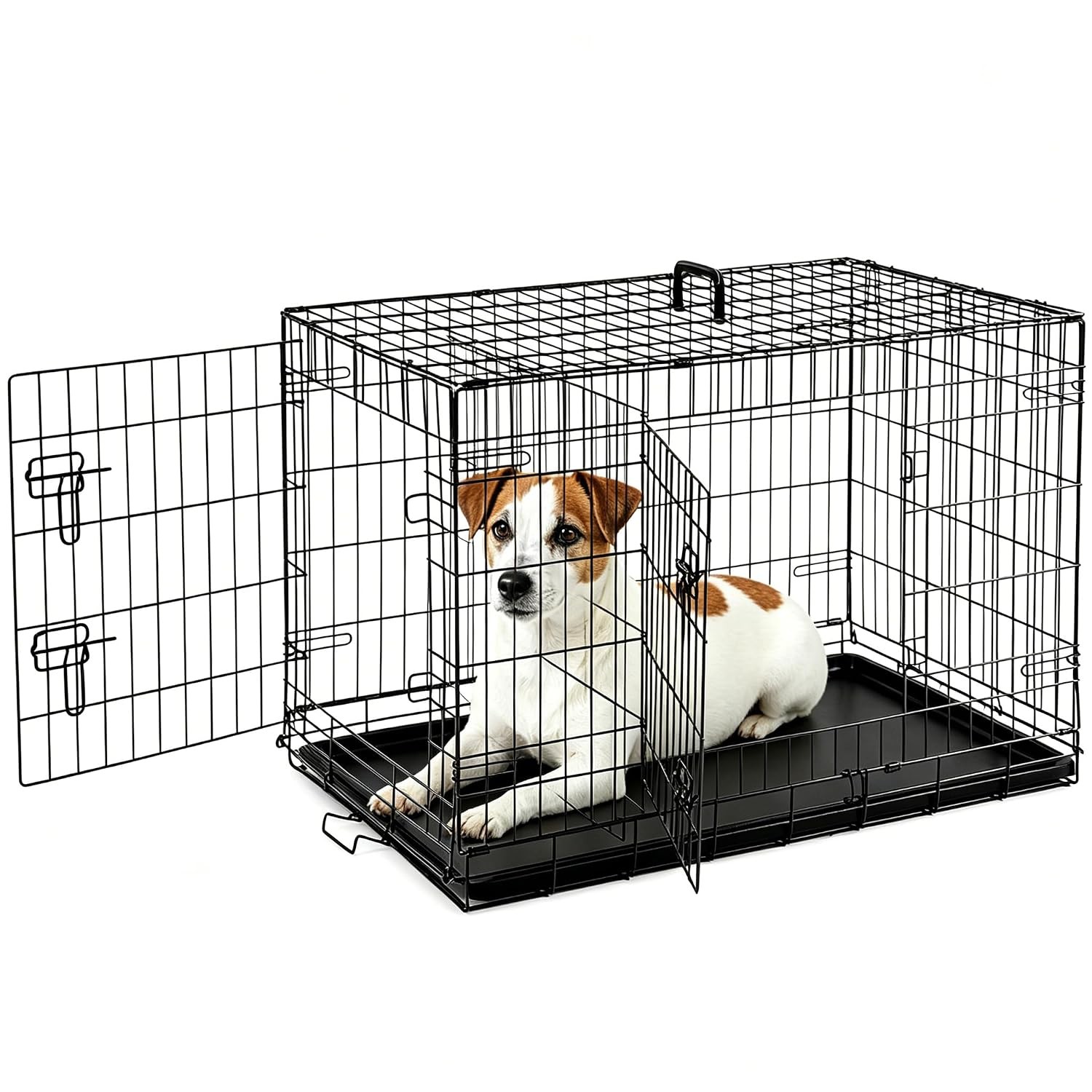 Medium Foldable Dog Crate Kennel Enclosure - 36 Inch Double...