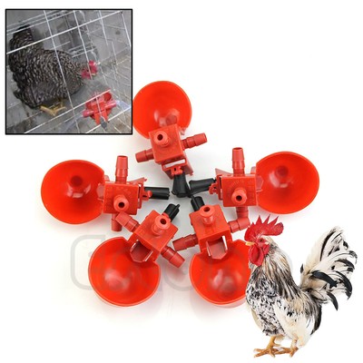 Bird Coop Water Drinking Cups Feed Automatic Poultry Chicken...