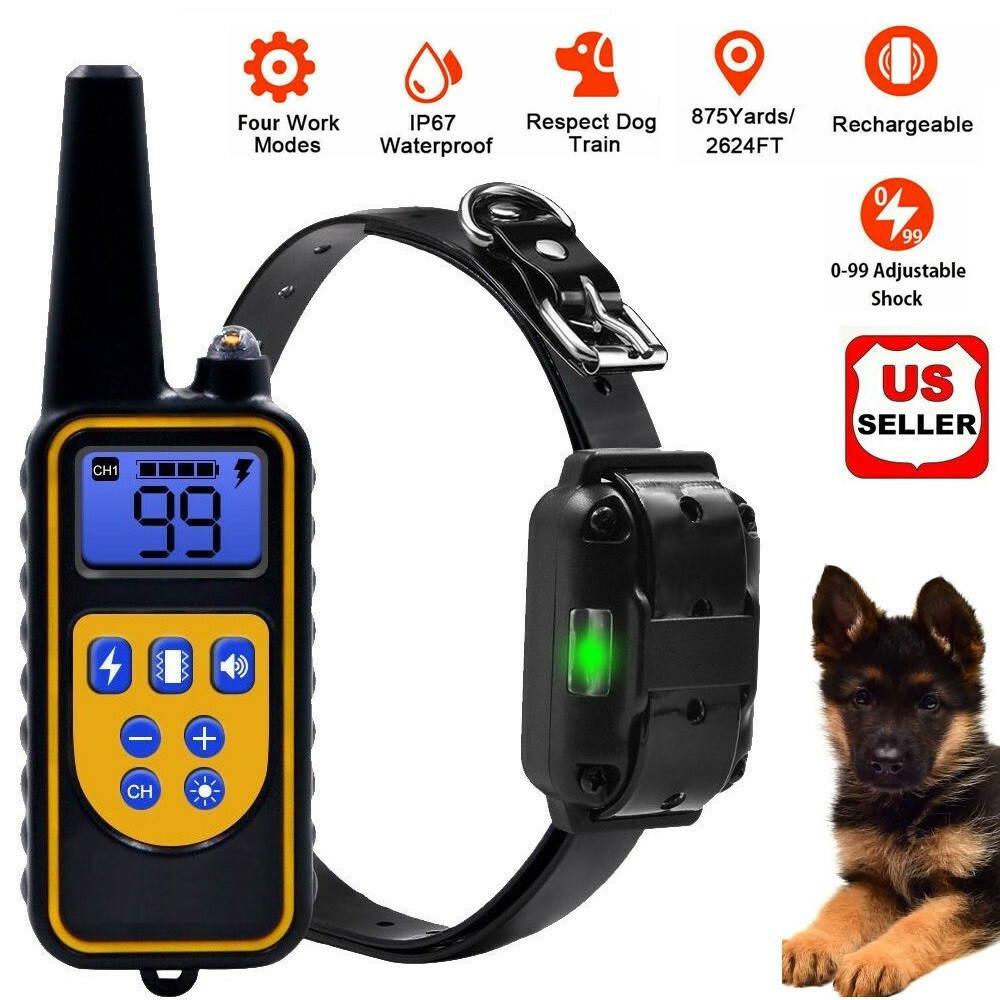 Waterproof IP67 Dog Training Collar Rechargeable Remote Cont...