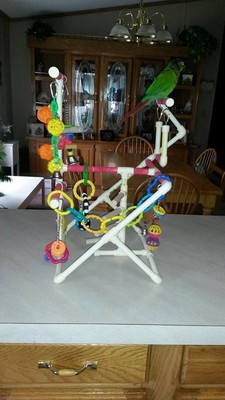 Table Top/Cage Top, Parrot Bird Play Stand, Swing, Gym, And...