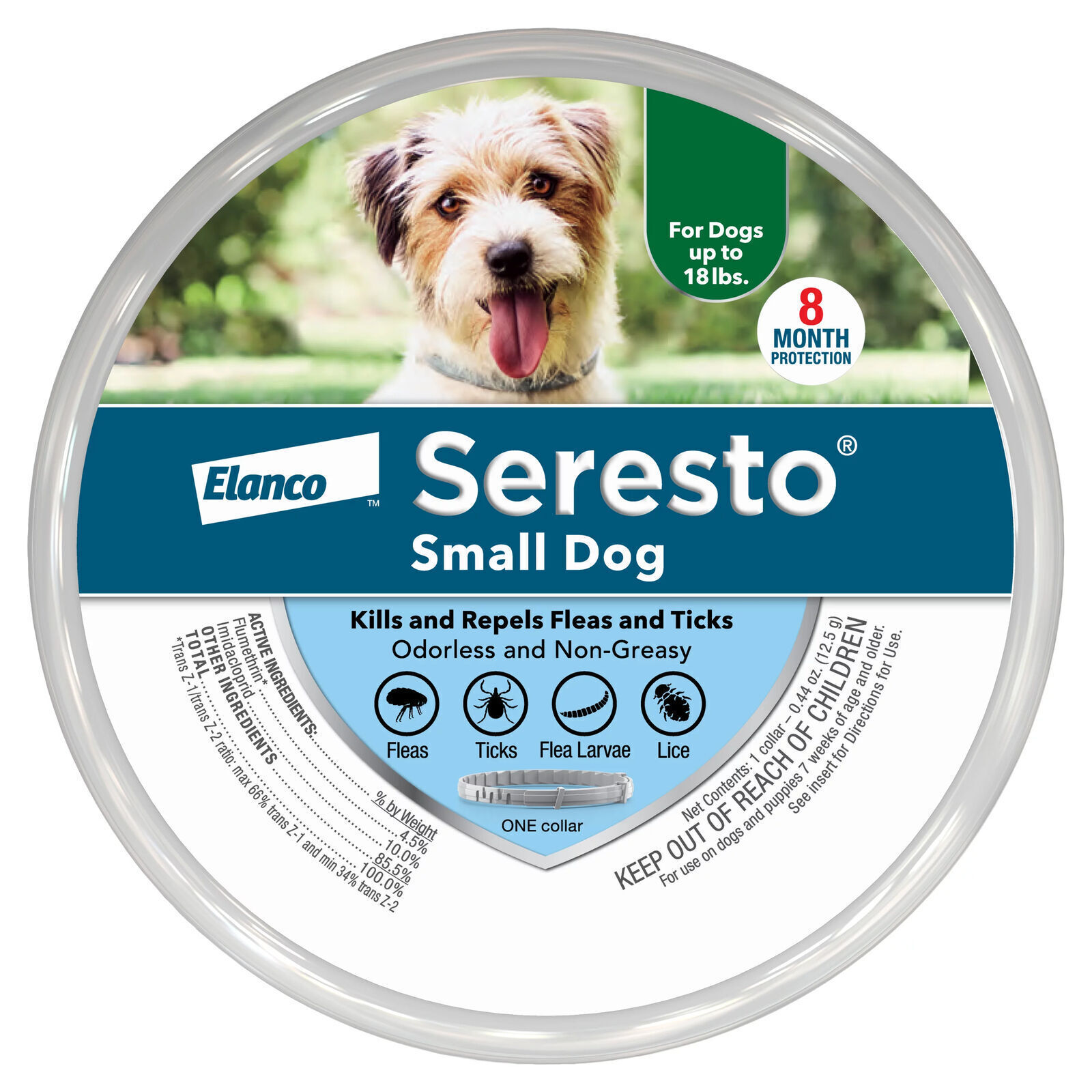 Seresto Flea & Tick Collar for Small Dogs (Up to 18 lbs) - 8...