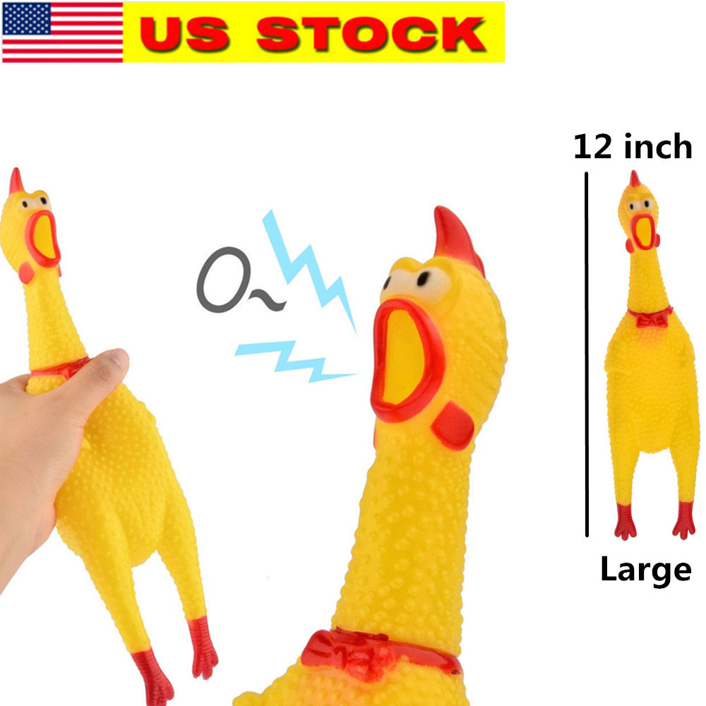 Fun Rubber Chicken Toy for Large Dogs - Screaming Chew Sound