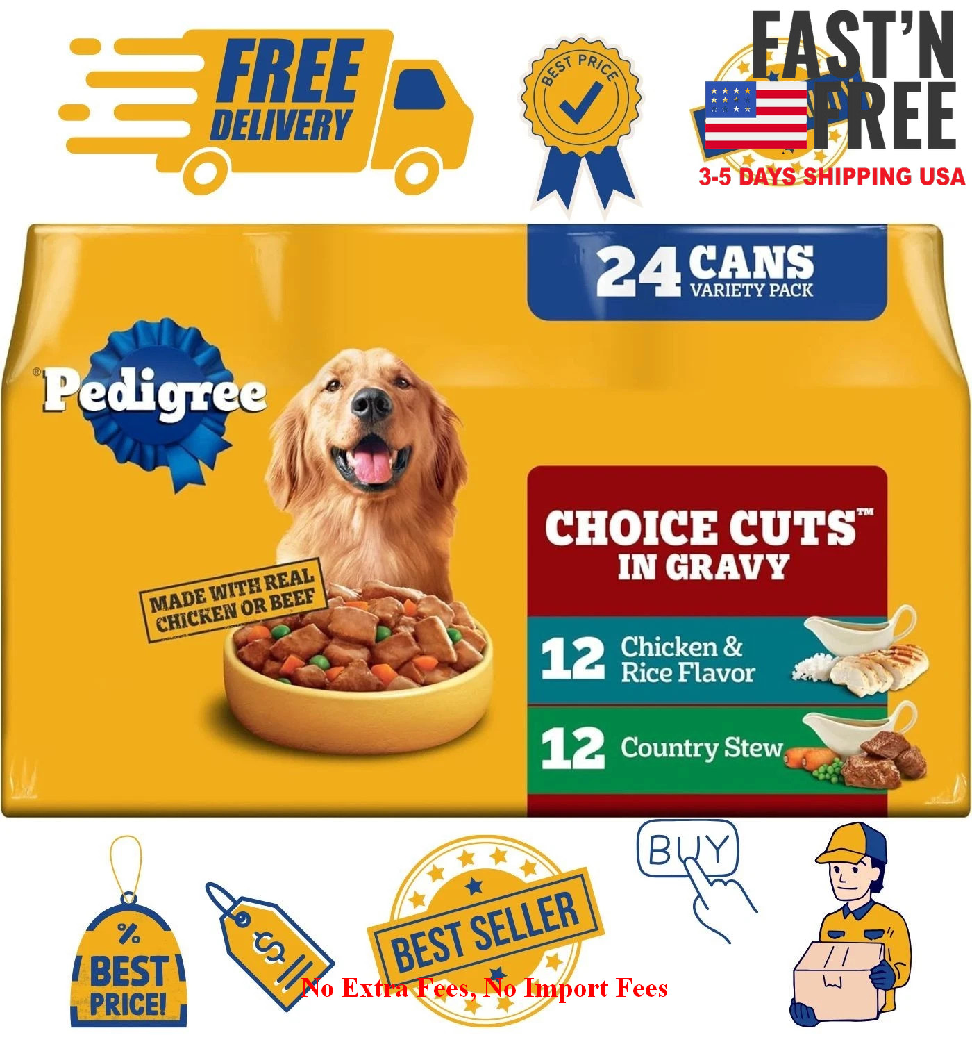 Pedigree Choice Cuts in Gravy Wet Dog Food - 24 Count Pack