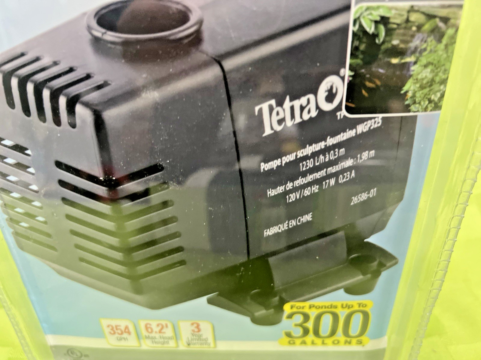 Tetra Pond Water Garden Pump - 325 GPH Waterfall & Filter Sy...
