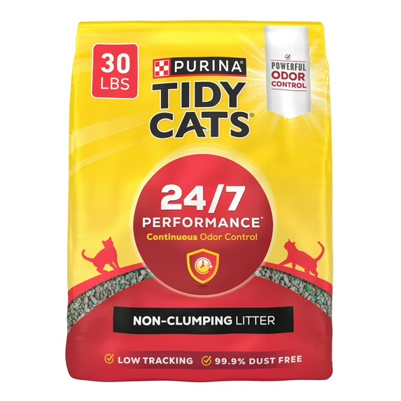 Purina Tidy Cats 24/7 Performance Non-Clumping Litter Odor C...