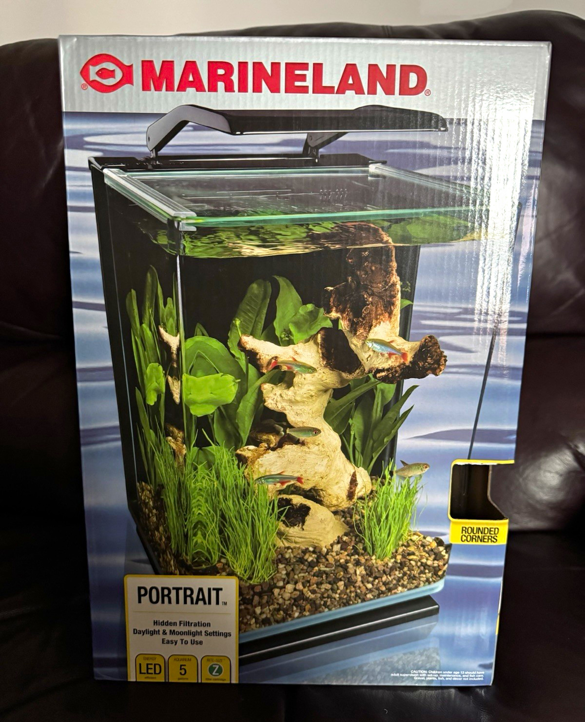 Marineland Portrait 5 Gallon Glass Aquarium Kit with LED Lig...