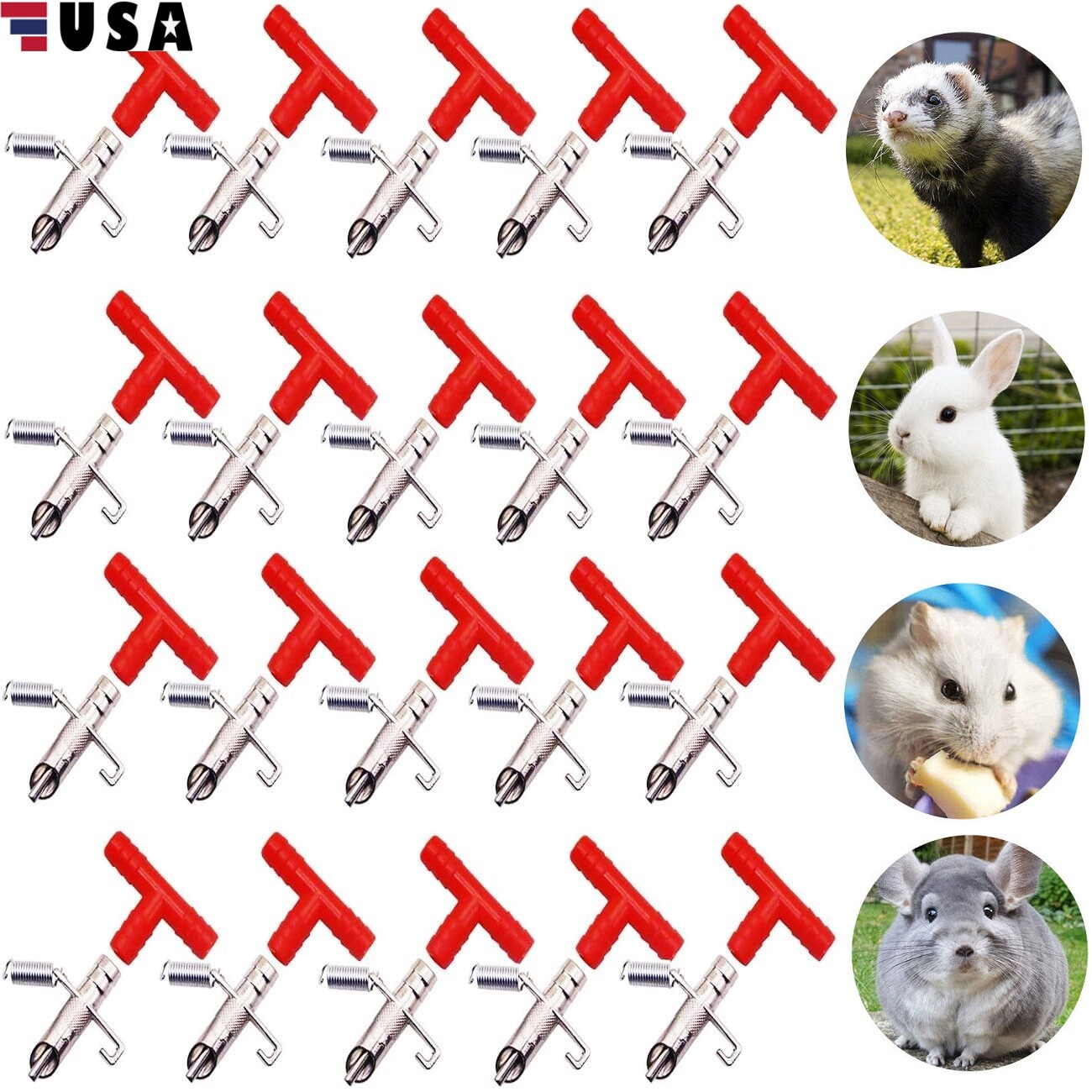 Rabbit Water Nipple Drinkers Automatic Fountain Ferret Feede...