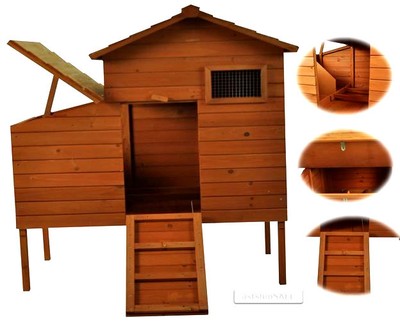 Hen House / Chicken Coop Deluxe Wooden Poultry Pet Outdoor R...