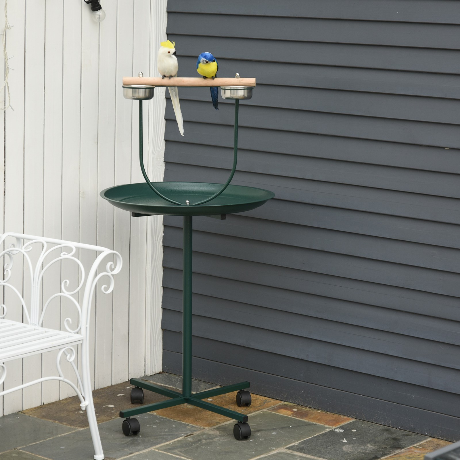 Metal Bird Parrot Play Stand - 48 Inch Cockatoo Gym Perch wi...