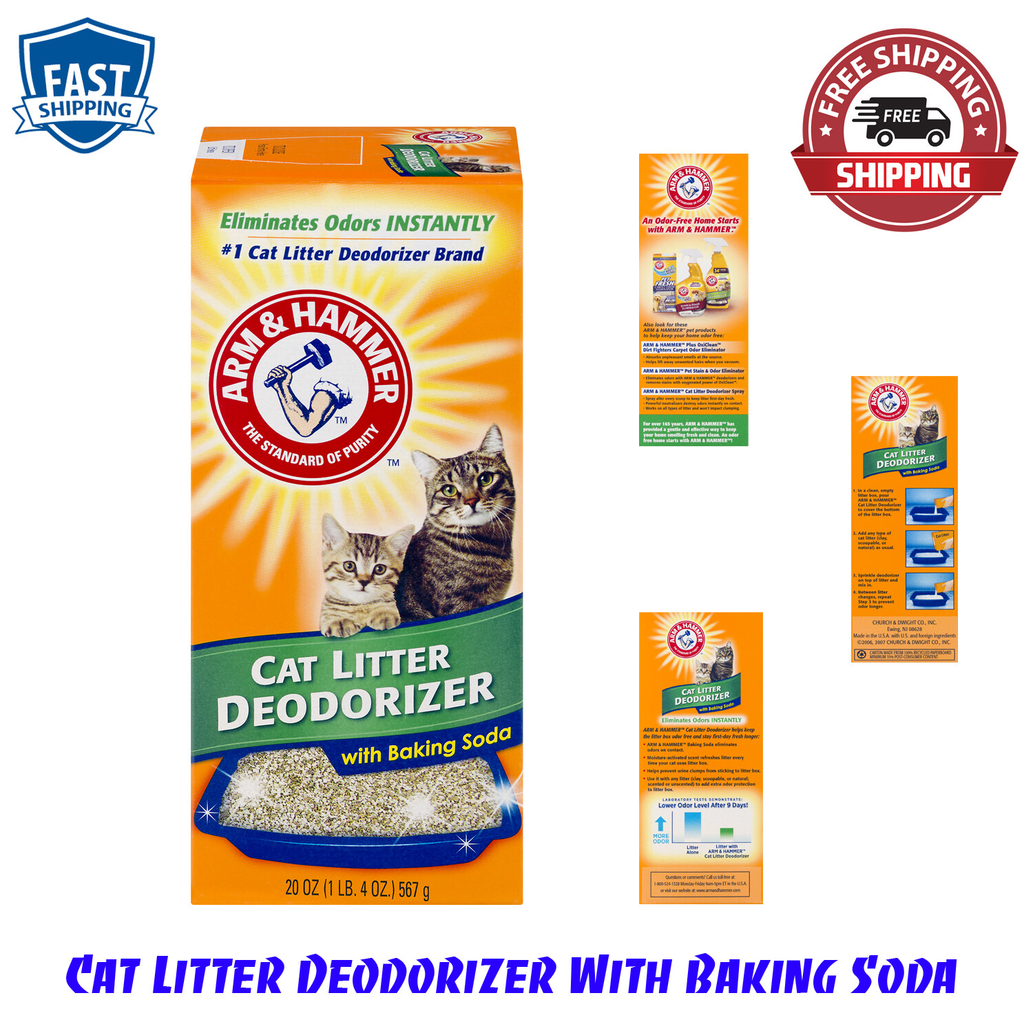 Arm &Amp; Hammer, Cat Litter Deodorizer With Activated Bakin...