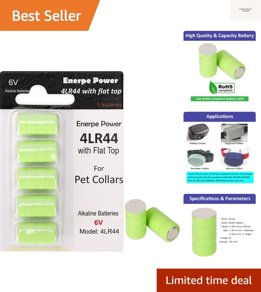Pet Stop Dog Guard Replacement Battery - 6V