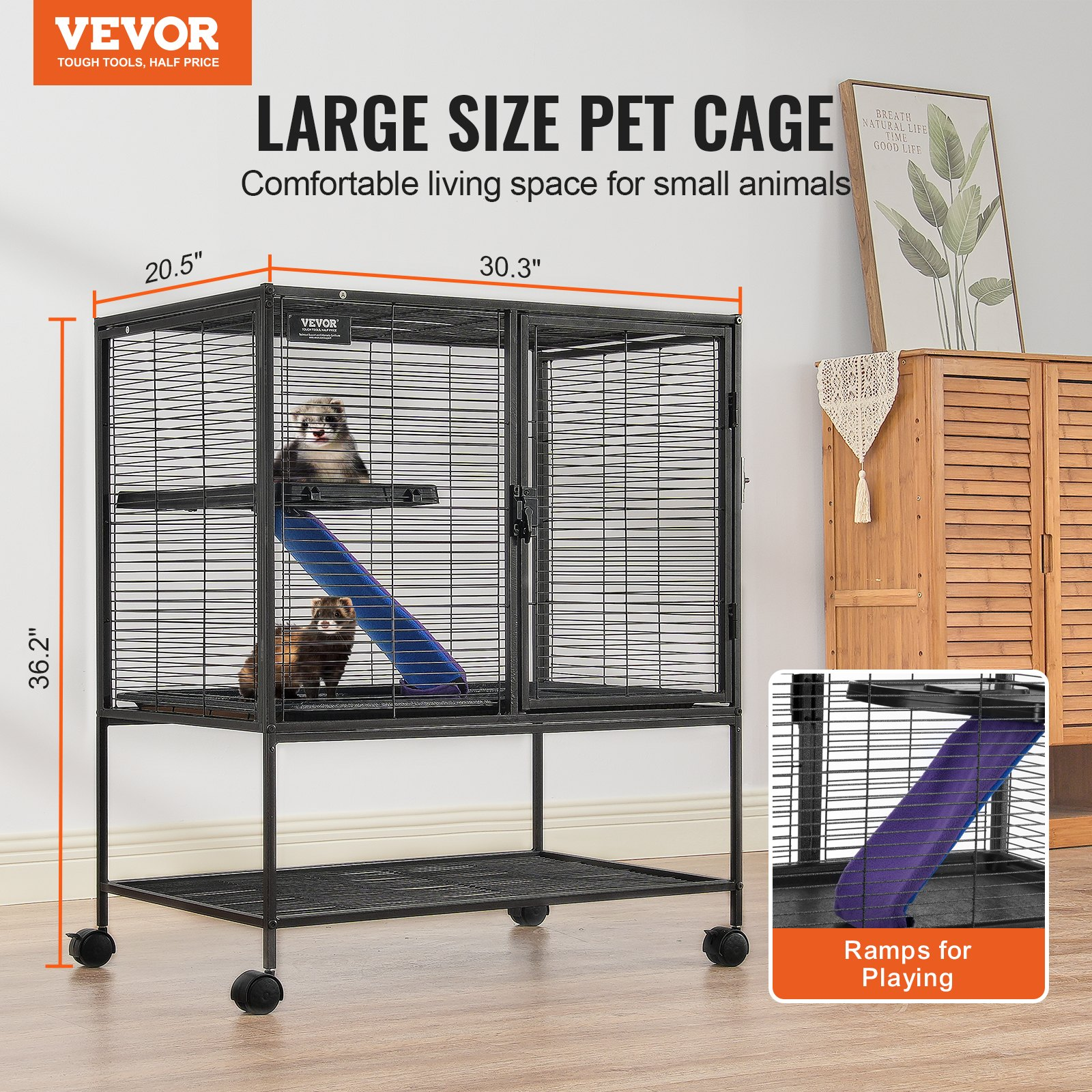 Critter Nation Ferret Cage - 36 Inch 2-Tier