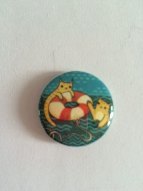 Life raft Button Pin for Feral Cats & Rescued Kittens