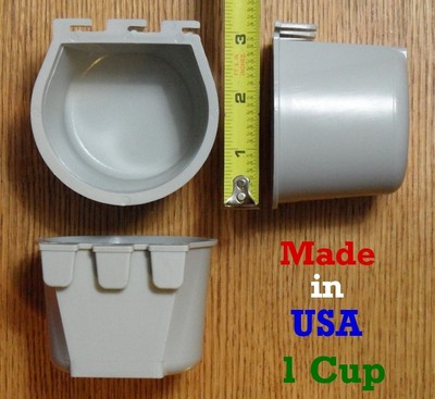 12 Pcs Gray 1 Cup Hanging Water Feed Cage Cups Poultry Gamef...