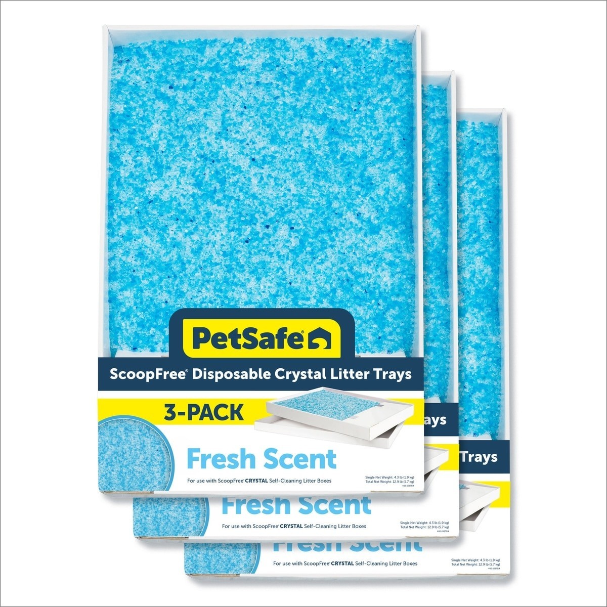 PetSafe ScoopFree Blue Crystal Cat Litter Tray - 3-Pack