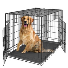 Folding Dog Crate Wire Kennel Cage With Tray for Large Dogs