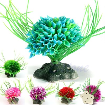 Artificial Water Green Plastic Plant Grass For Fish Tank Aqu...