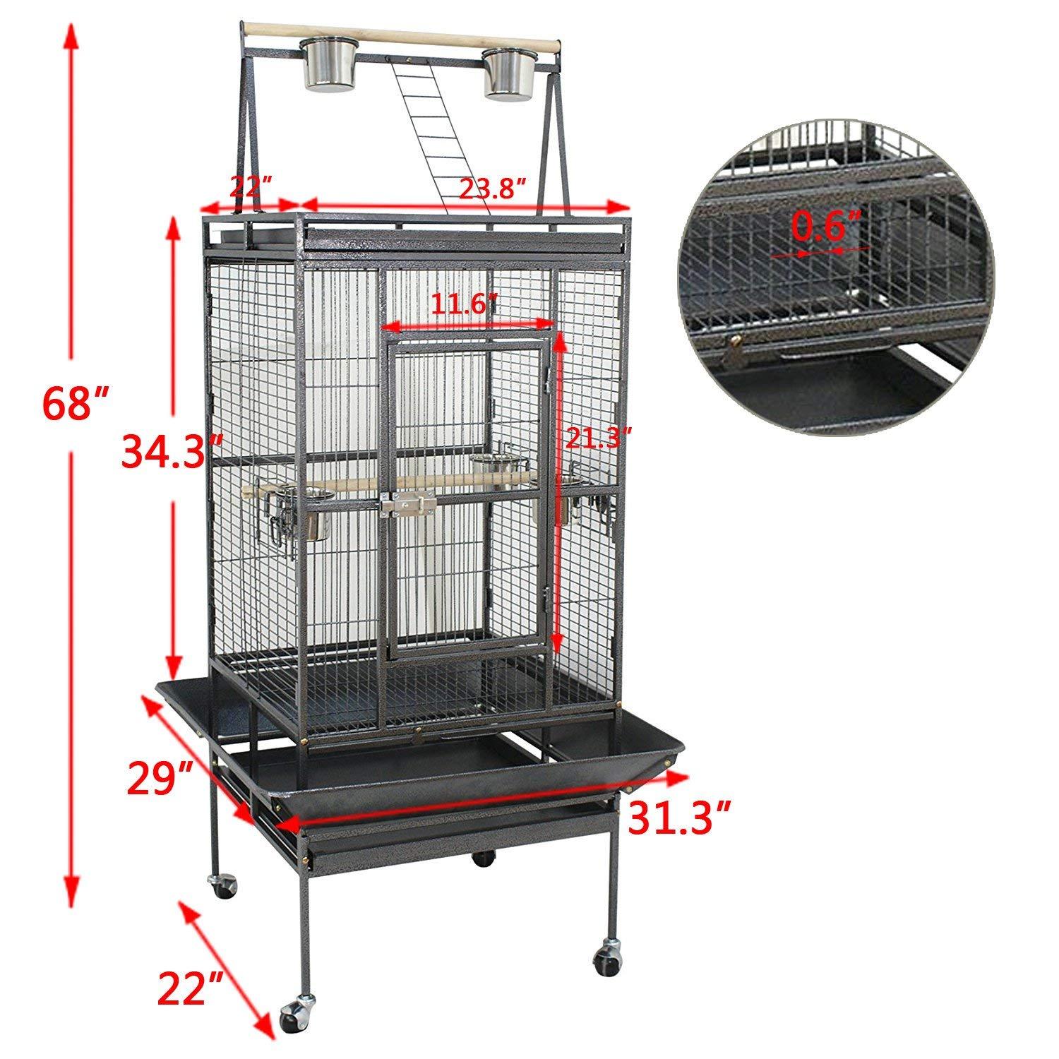 Large Bird Cage Play Top for Macaw Cockatoo Finch