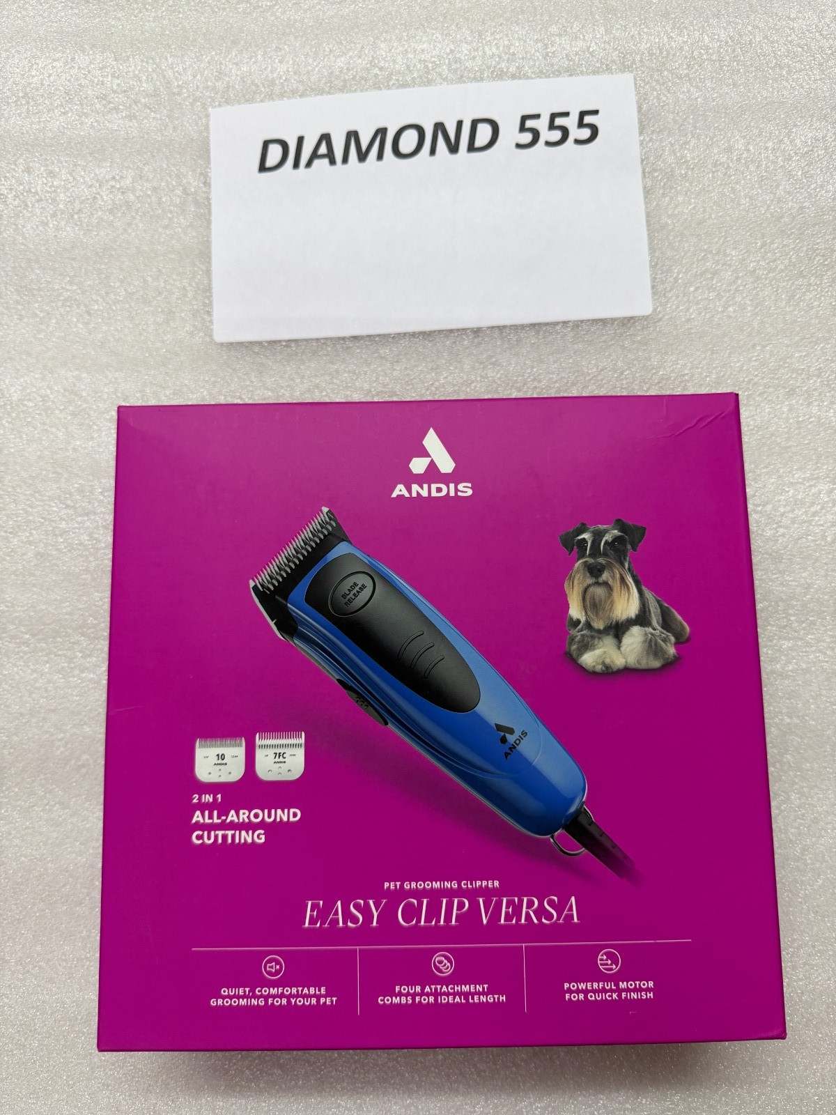 Andis Easy Clip Versa Pet Grooming Clipper Kit Blue 60315